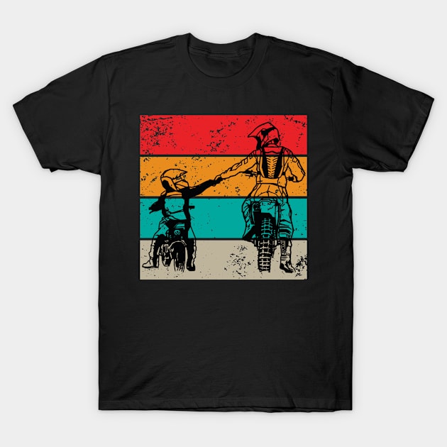 Dirt Biking Father and Son Motocross Dirt Track T-Shirt by Anassein.os